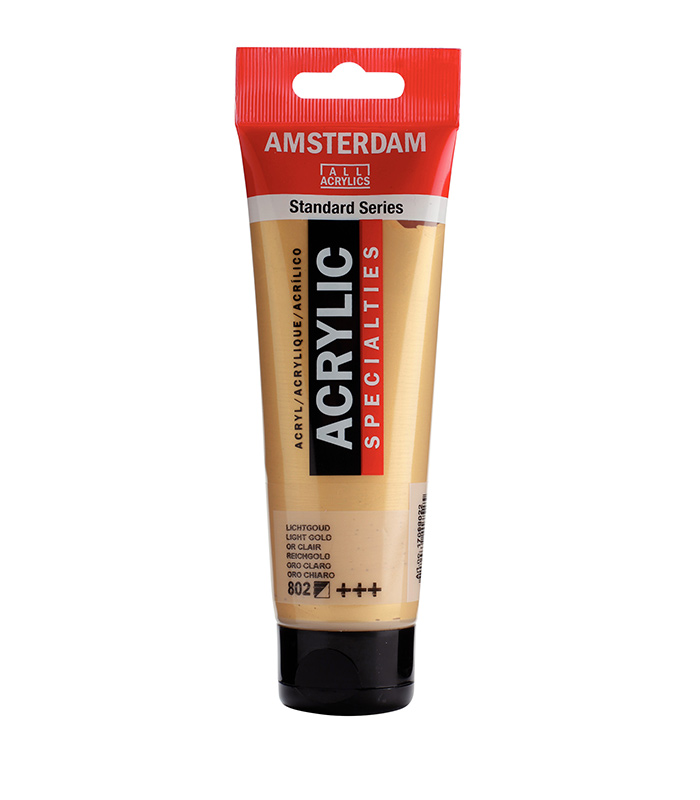 Ακρυλικό Χρώμα Ζωγραφικής Amsterdam Standard Series Acrylic Tube 120 ml Light Gold 802