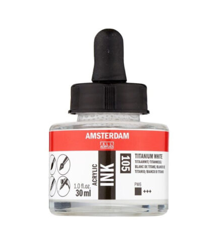 Ακρυλικό Χρώμα Ζωγραφικής Amsterdam Acrylic Ink Bottle 30 ml Titanium White 105