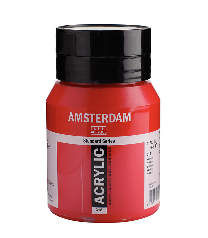 Ακρυλικό Χρώμα Ζωγραφικής Amsterdam Standard Series Acrylic Jar 500 ml Carmine 318