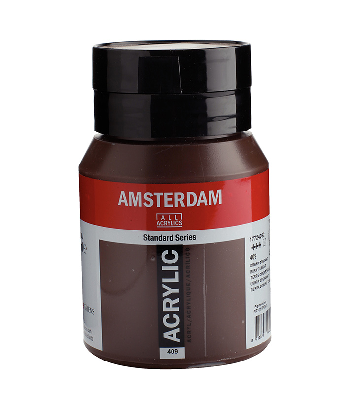 Ακρυλικό Χρώμα Ζωγραφικής Amsterdam Standard Series Acrylic Jar 500 ml Burnt Umber 409