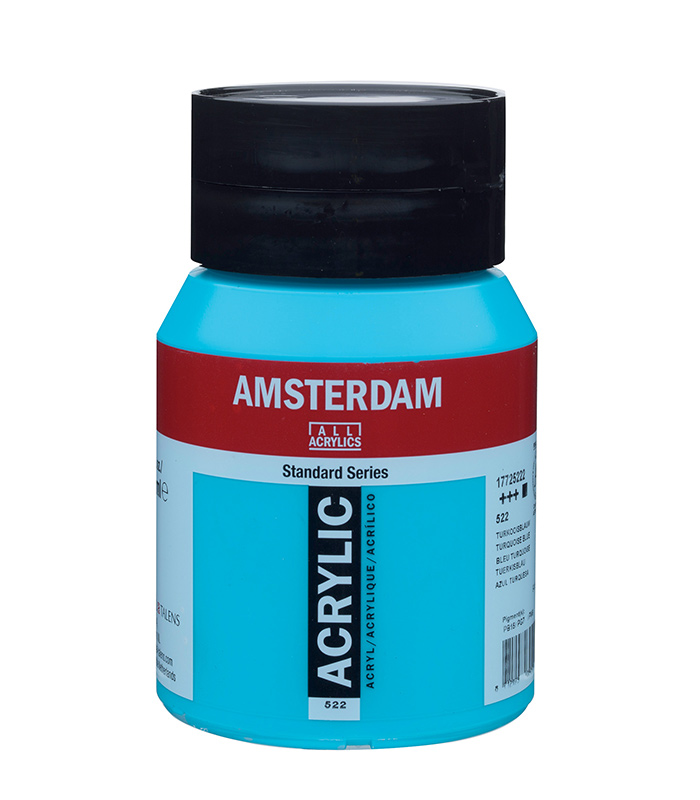 Ακρυλικό Χρώμα Ζωγραφικής Amsterdam Standard Series Acrylic Jar 500 ml Turquoise Blue 522
