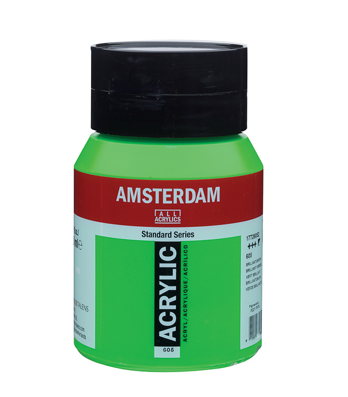 Ακρυλικό Χρώμα Ζωγραφικής Amsterdam Standard Series Acrylic Jar 500 ml Brilliant Green 605