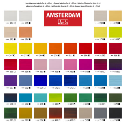 Ακρυλικό Χρώμα Ζωγραφικής Amsterdam Standard Series Acrylics General Selection Set 48 × 20 ml 