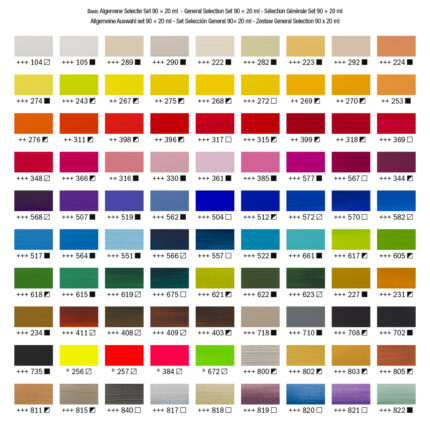 Ακρυλικό Χρώμα Ζωγραφικής Amsterdam Standard Series Acrylics All Color Set 90 × 20 ml 