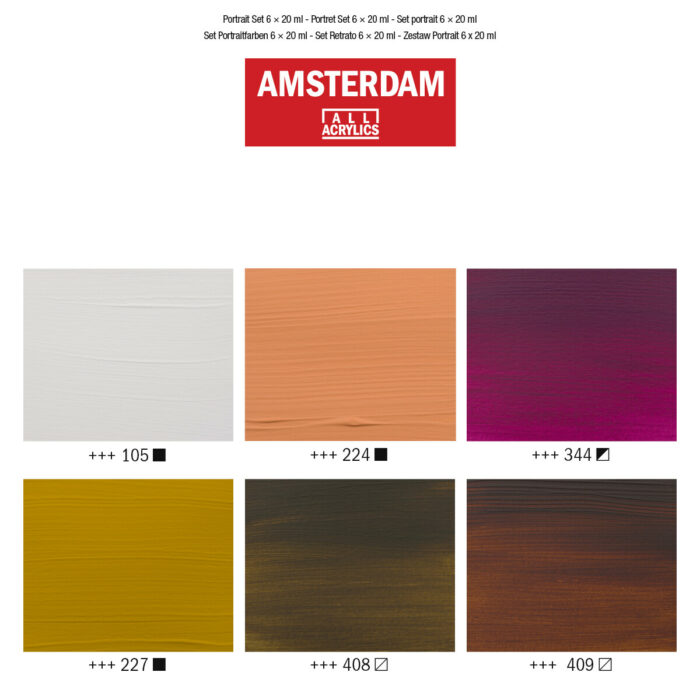 Ακρυλικό Χρώμα Ζωγραφικής Amsterdam Standard Series Acrylics Portrait Set 6 × 20 ml 