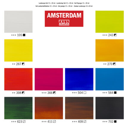 Ακρυλικό Χρώμα Ζωγραφικής Amsterdam Standard Series Acrylics Landscape Set 12 × 20 ml 