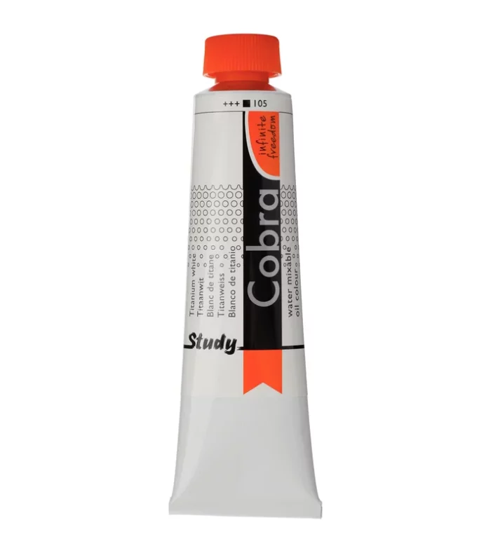 Cobra Study Water Mixable Oil Colour Tube 40 ml Titanium White 105