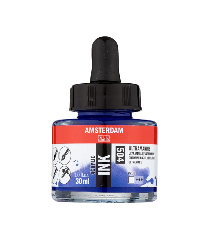 Ακρυλικό Χρώμα Ζωγραφικής Amsterdam Acrylic Ink Bottle 30 ml Ultramarine 504