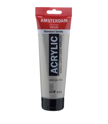 Ακρυλικό Χρώμα Ζωγραφικής Amsterdam Standard Series Acrylic Tube 250 ml Silver 800