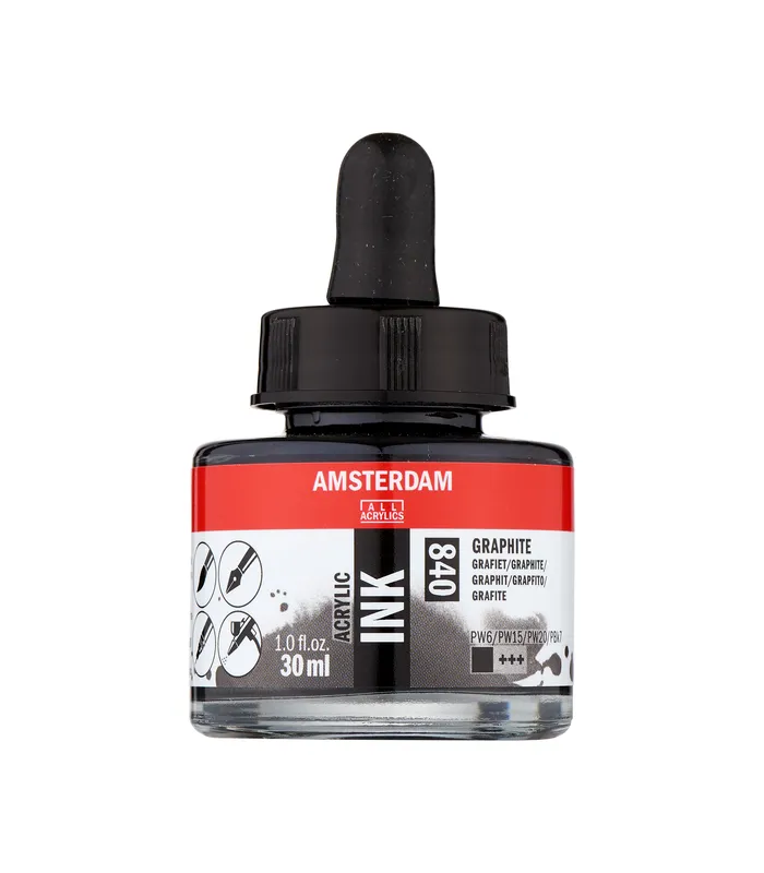 Ακρυλικό Χρώμα Ζωγραφικής Amsterdam Acrylic Ink Bottle 30 ml Graphite 840